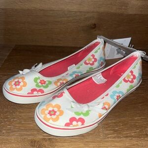 Gymboree NWT Floral Kids slip on - White and Multicolor tennis shoe 1